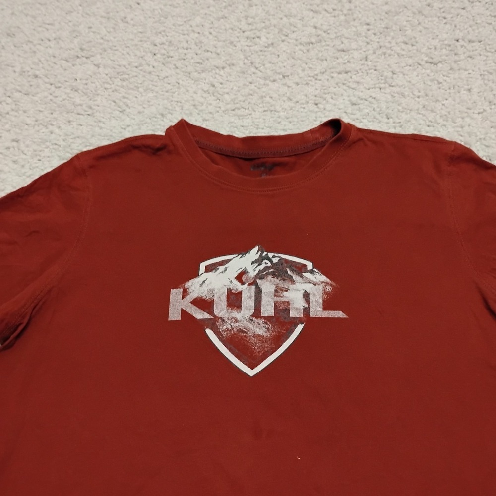 Kuhl Shirt Mens Medium Red Rust Wildfibre Organic Cotton Hiking Travel Gorpcore